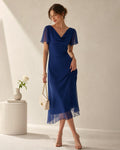 Vestido Carlota | Elegancia en Malla Tono Azul marino