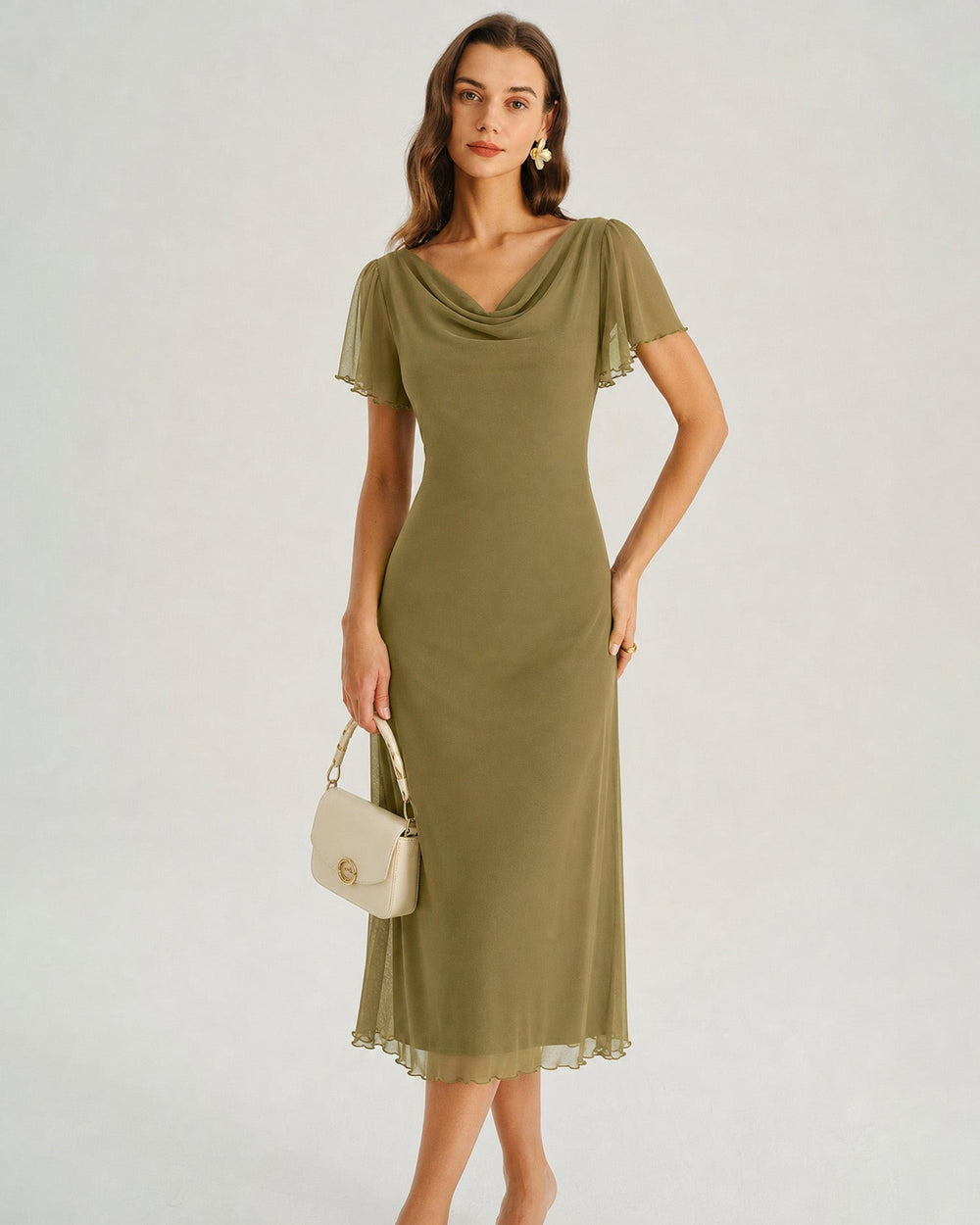 Vestido Regina | Elegancia en Malla Tono Verde