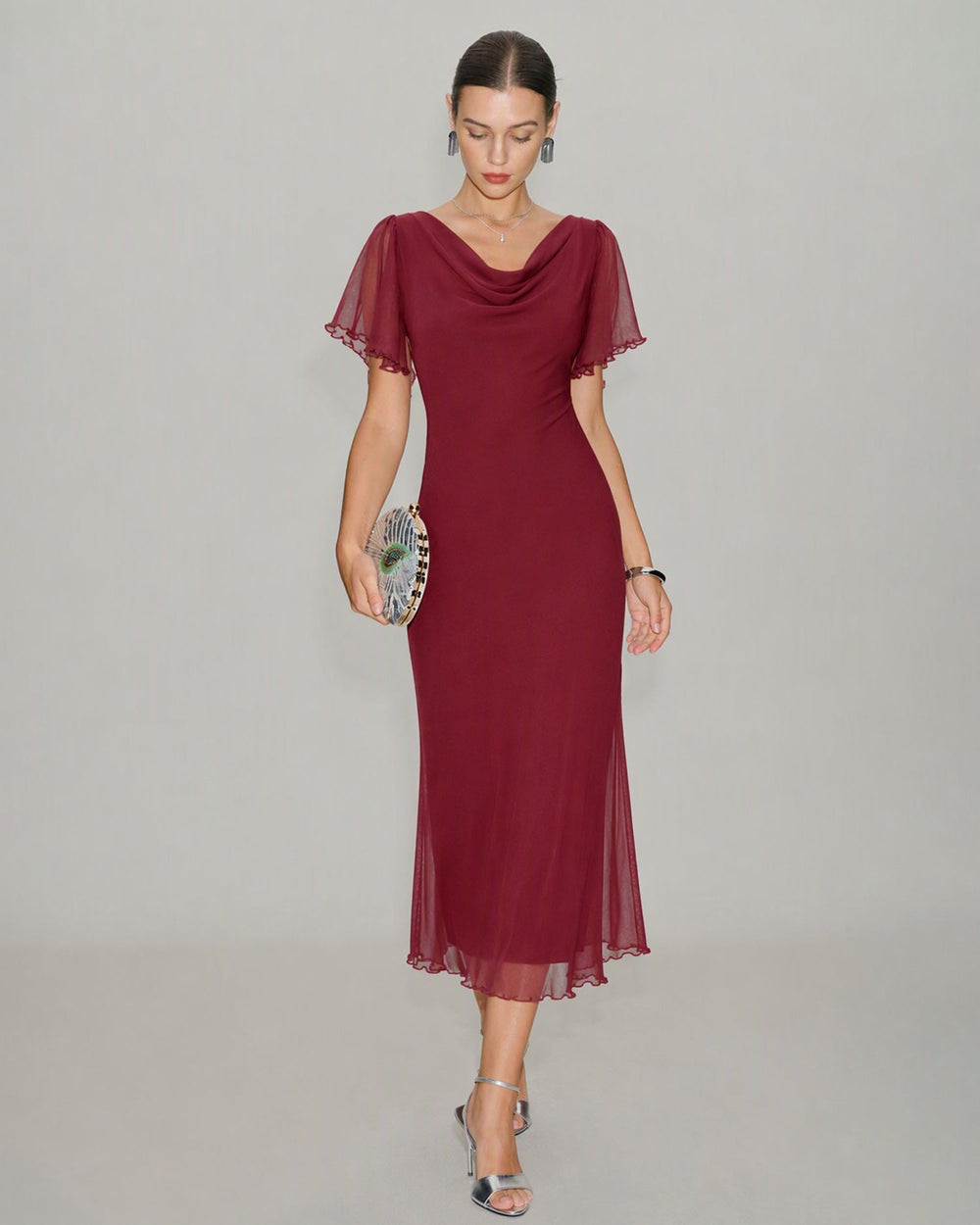 Vestido Sofía | Elegancia en Malla Tono Rojo