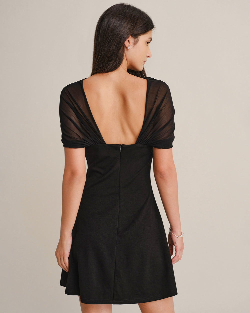 Vestido Catalina | Elegancia en Malla Tono Negro