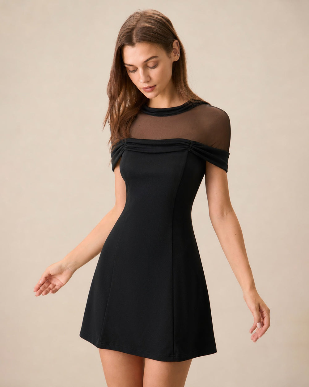 Vestido Catalina | Elegancia en Malla Tono Negro