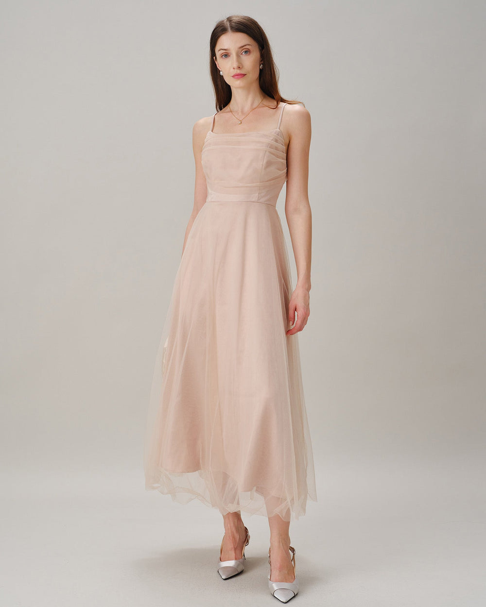 Vestido Bianca | Elegancia en Satén Tono Durazno