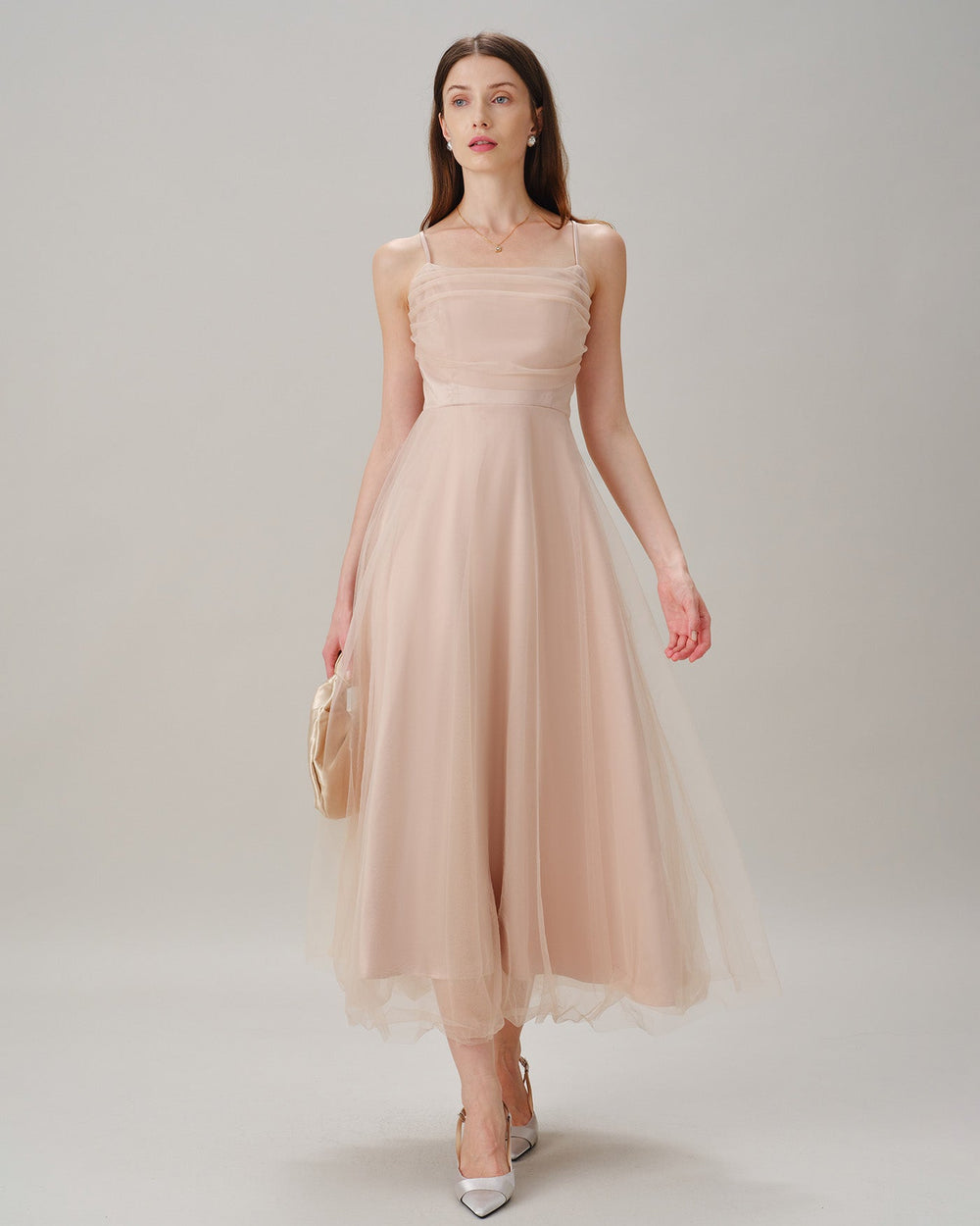 Vestido Bianca | Elegancia en Satén Tono Durazno