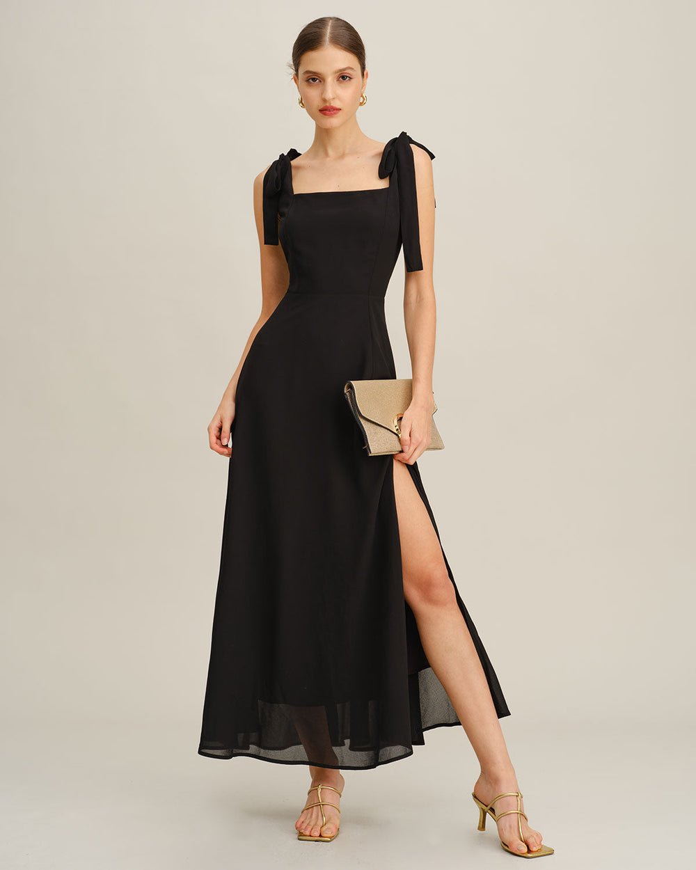 Vestido Ginevra | Elegancia en Gasa Tono Negro