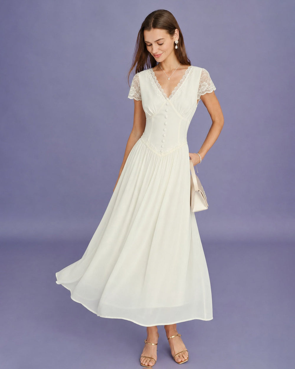 Vestido Ariadna | Elegancia en Encaje Tono Durazno