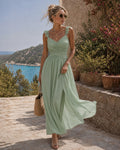 Vestido Olivia | Elegancia en Satén Tono Verde