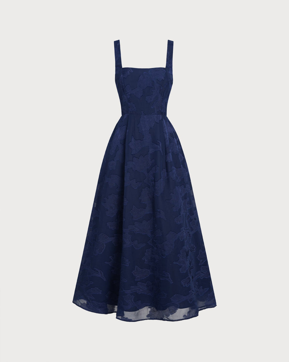 Vestido Camila | Elegancia en Jacquard Tono Azul marino