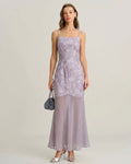 Vestido Renata | Elegancia en Jacquard Tono Morado
