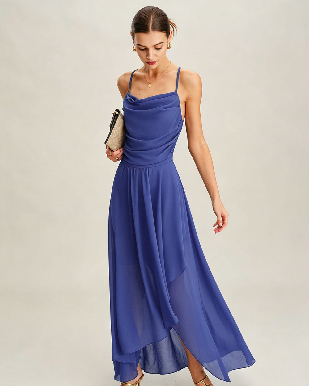 Vestido Blair | Elegancia en Gasa Tono Azul