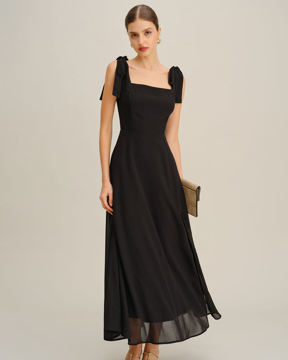Vestido Ginevra | Elegancia en Gasa Tono Negro