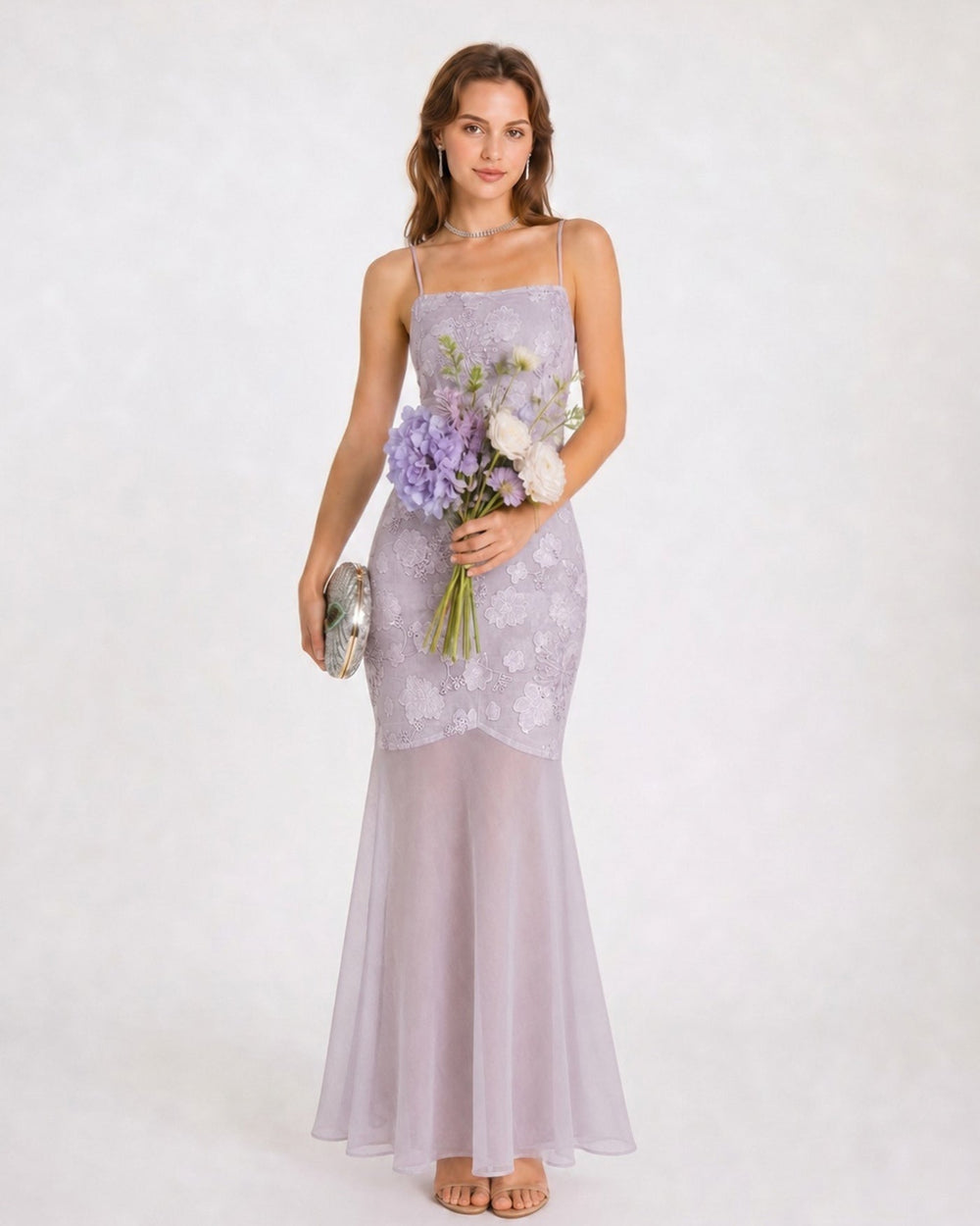 Vestido Renata | Elegancia en Jacquard Tono Morado