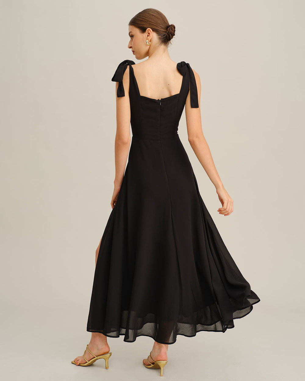 Vestido Ginevra | Elegancia en Gasa Tono Negro