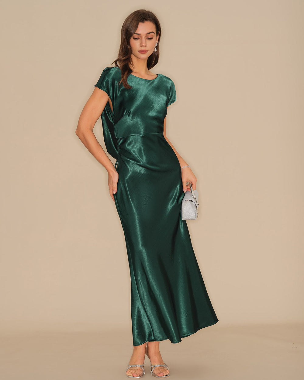 Vestido Miranda | Elegancia en Satén Tono Verde