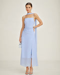 Vestido Florencia | Elegancia en Gasa Tono Azul