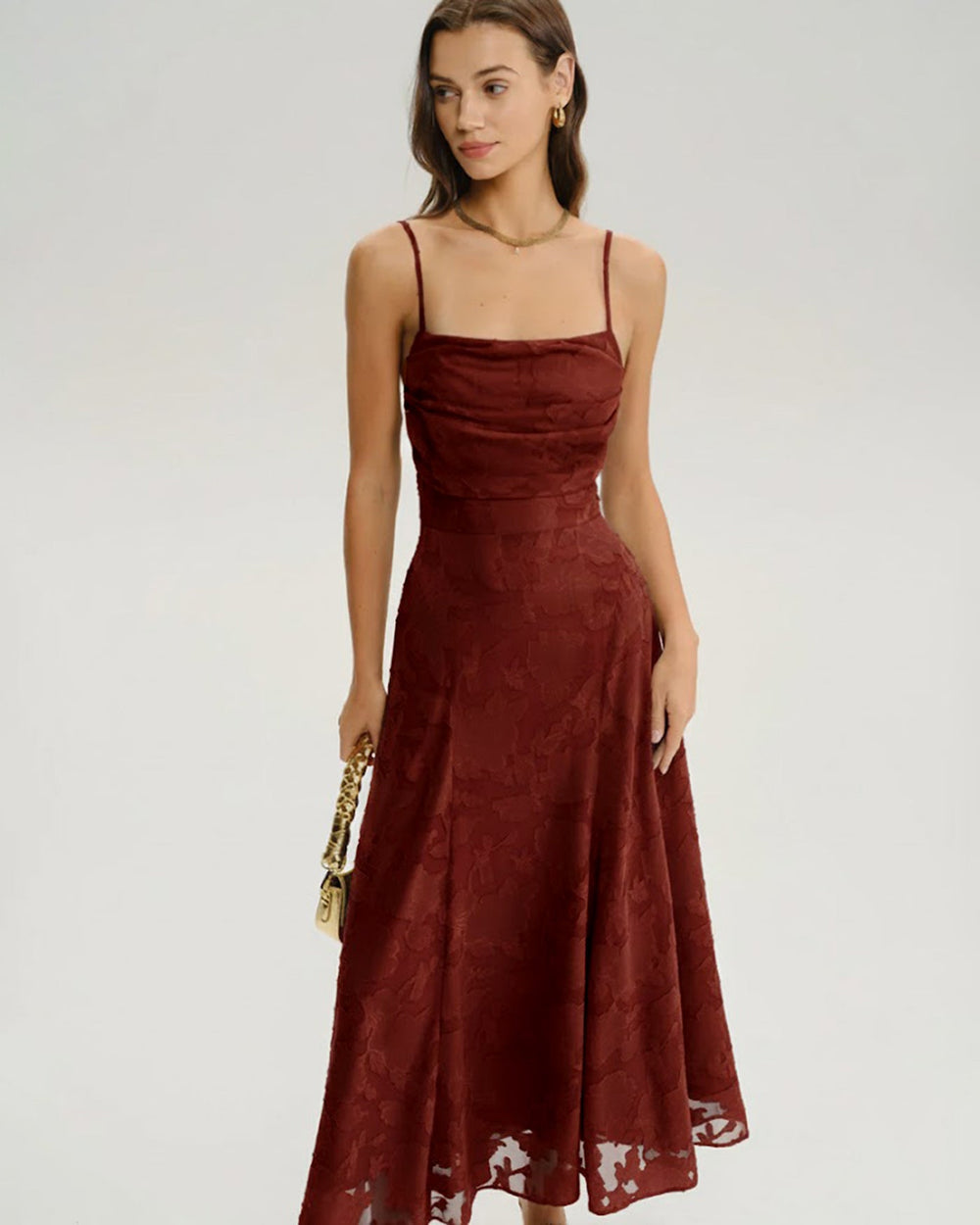 Vestido Emilia | Elegancia en Jacquard Tono Negro
