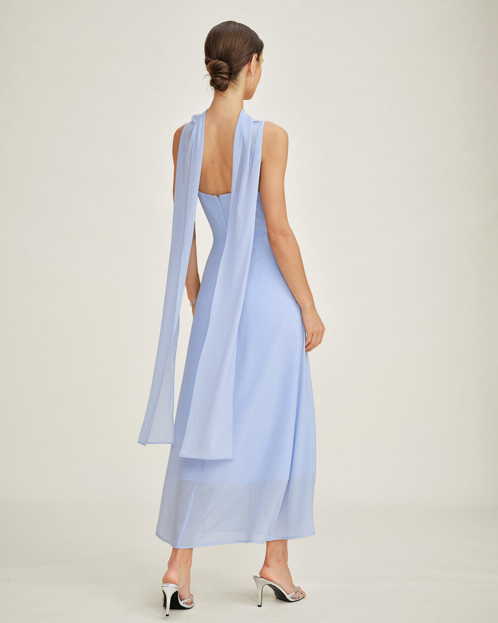Vestido Florencia | Elegancia en Gasa Tono Azul