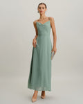 Vestido Ariadna | Elegancia en Satén Tono Verde