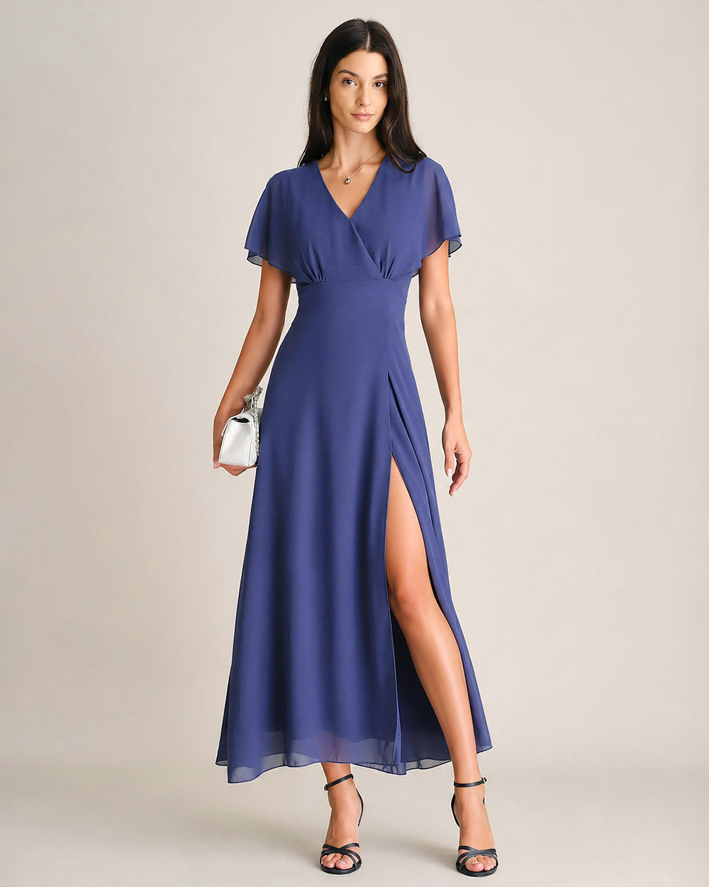 Vestido Ariadna | Elegancia en Gasa Tono Azul