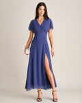 Vestido Ariadna | Elegancia en Gasa Tono Azul