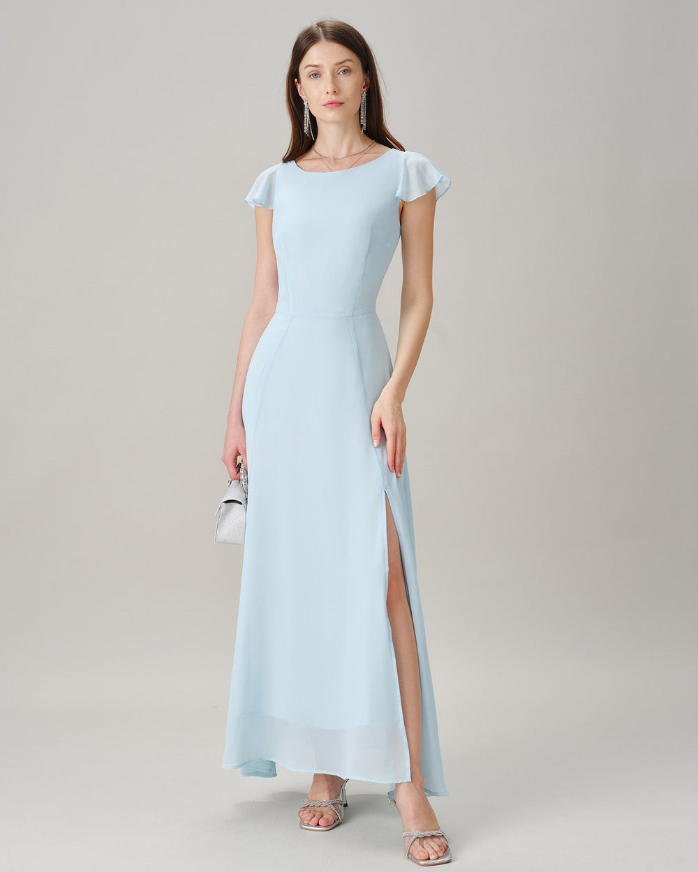 Vestido Valeria | Elegancia en Gasa Tono Azul