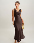 Vestido Camila | Elegancia en Satén Tono Negro