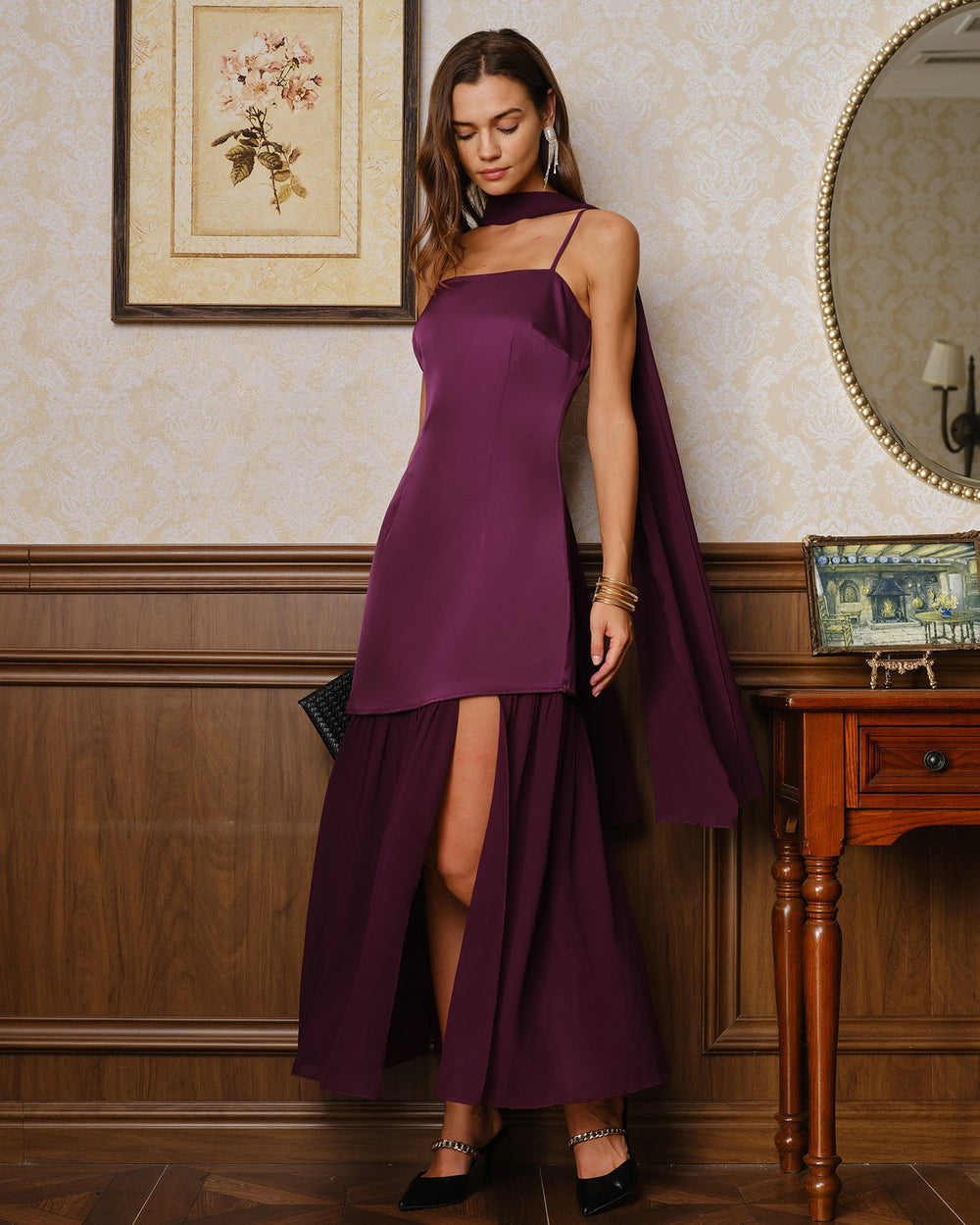 Vestido Sofía | Elegancia en Satén Tono Morado