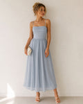 Vestido Isabella | Elegancia en Gasa Tono Azul
