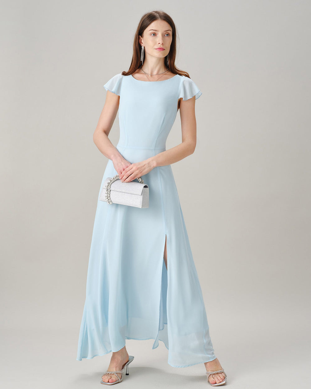 Vestido Valeria | Elegancia en Gasa Tono Azul