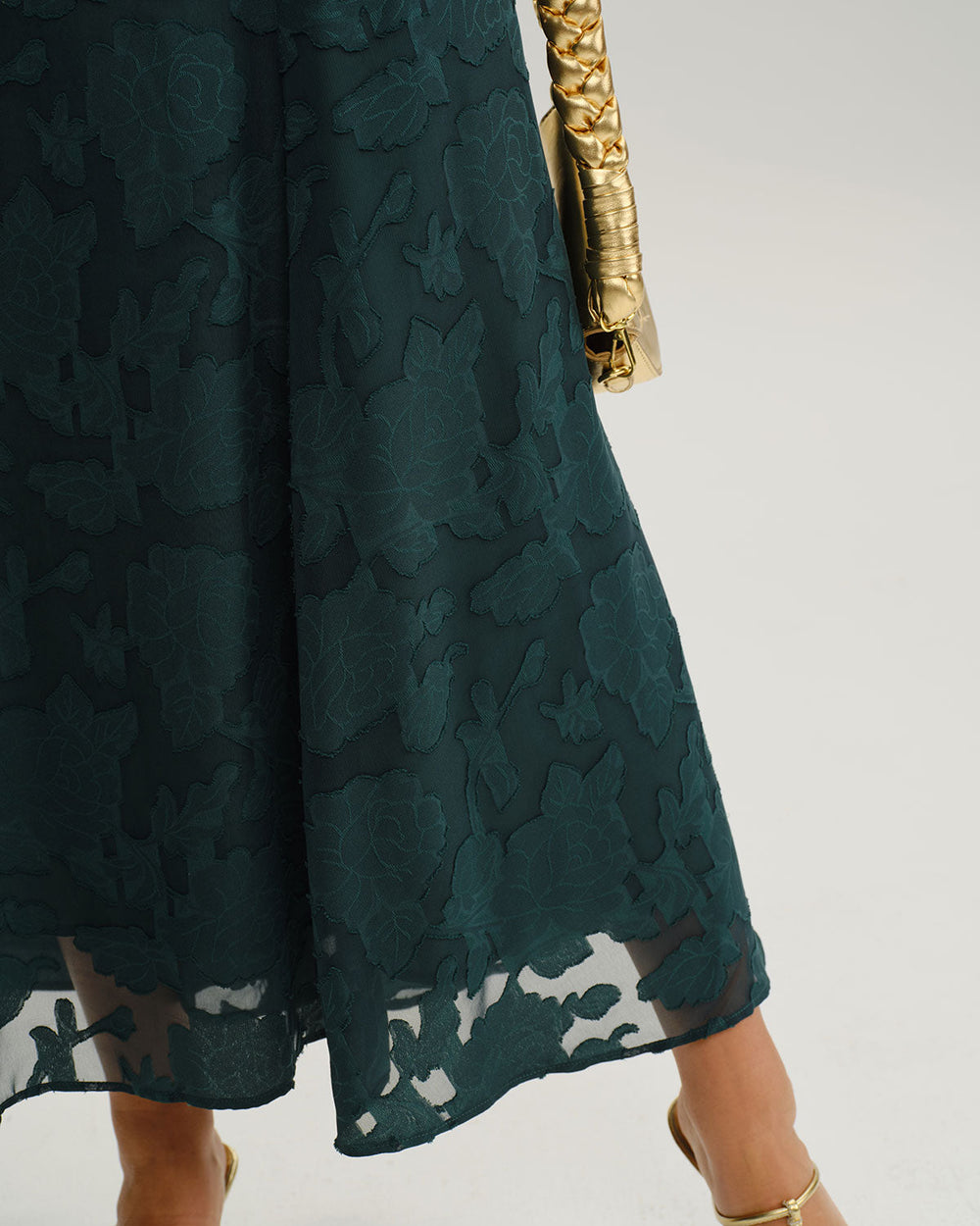 Vestido Esperanza | Jacquard Esmeralda con Espalda Corsé