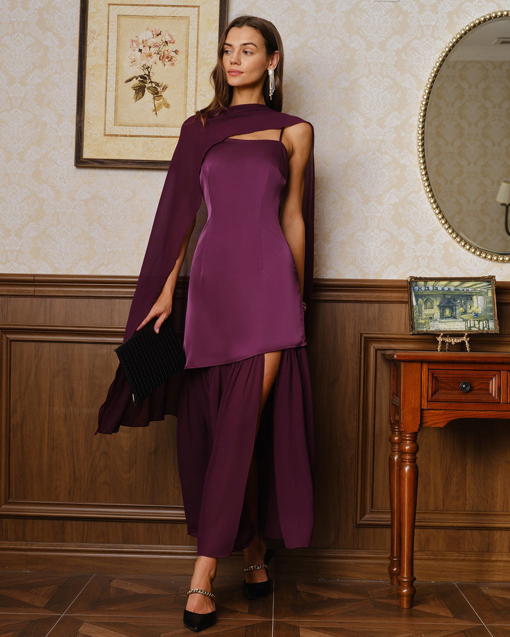 Vestido Sofía | Elegancia en Satén Tono Morado