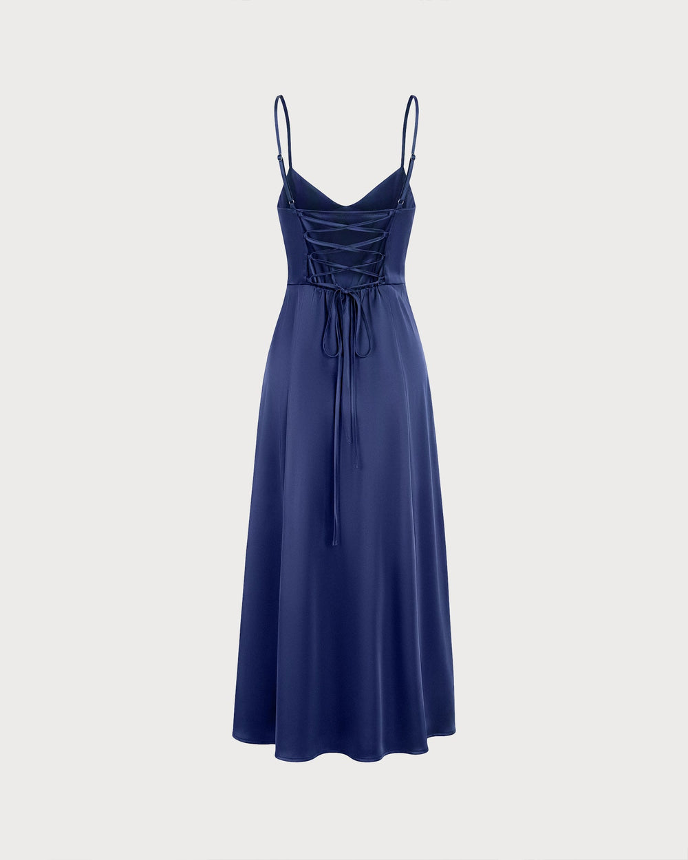 Vestido Sofía | Elegancia en Satén Tono Azul marino