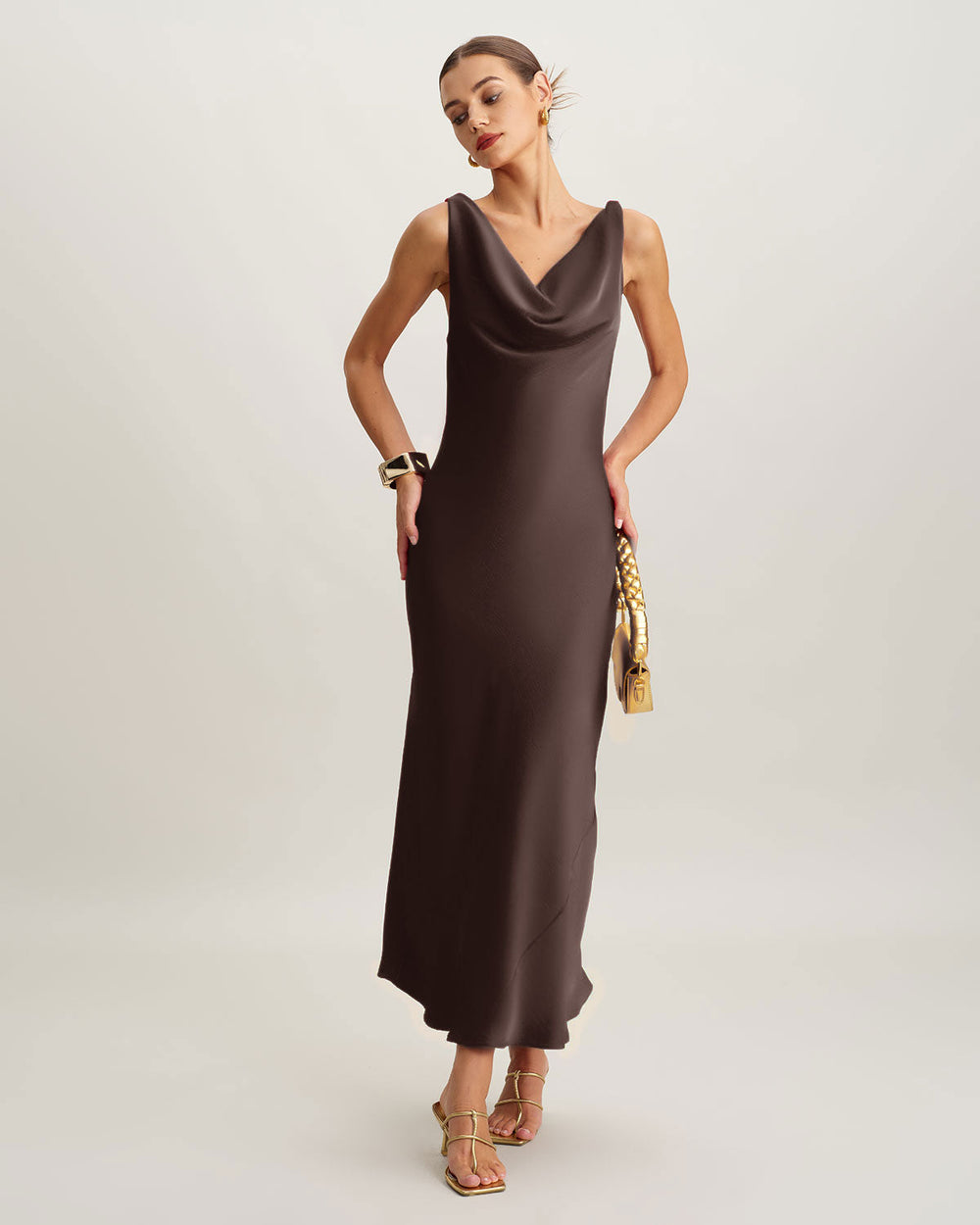 Vestido Camila | Elegancia en Satén Tono Negro