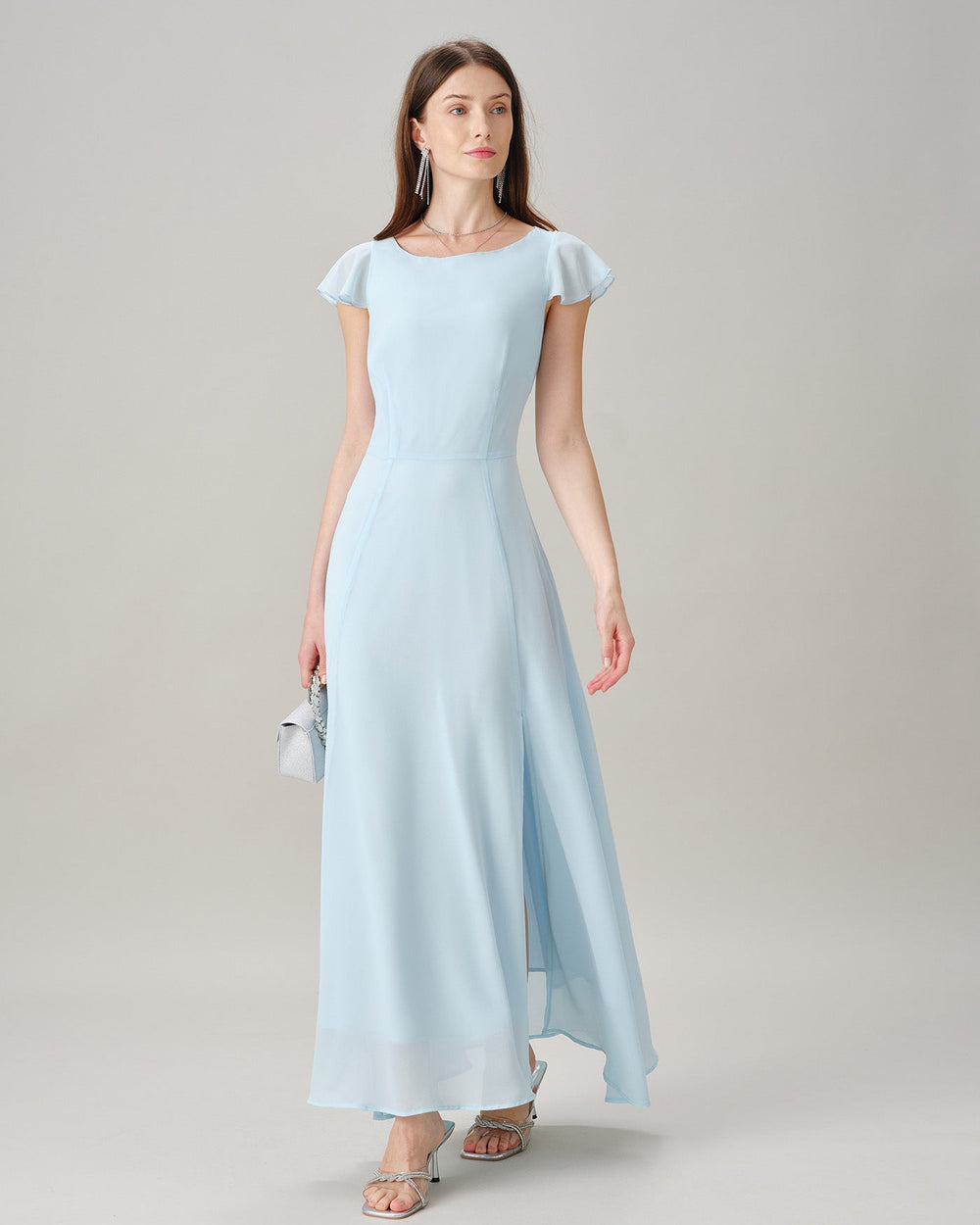 Vestido Valeria | Elegancia en Gasa Tono Azul