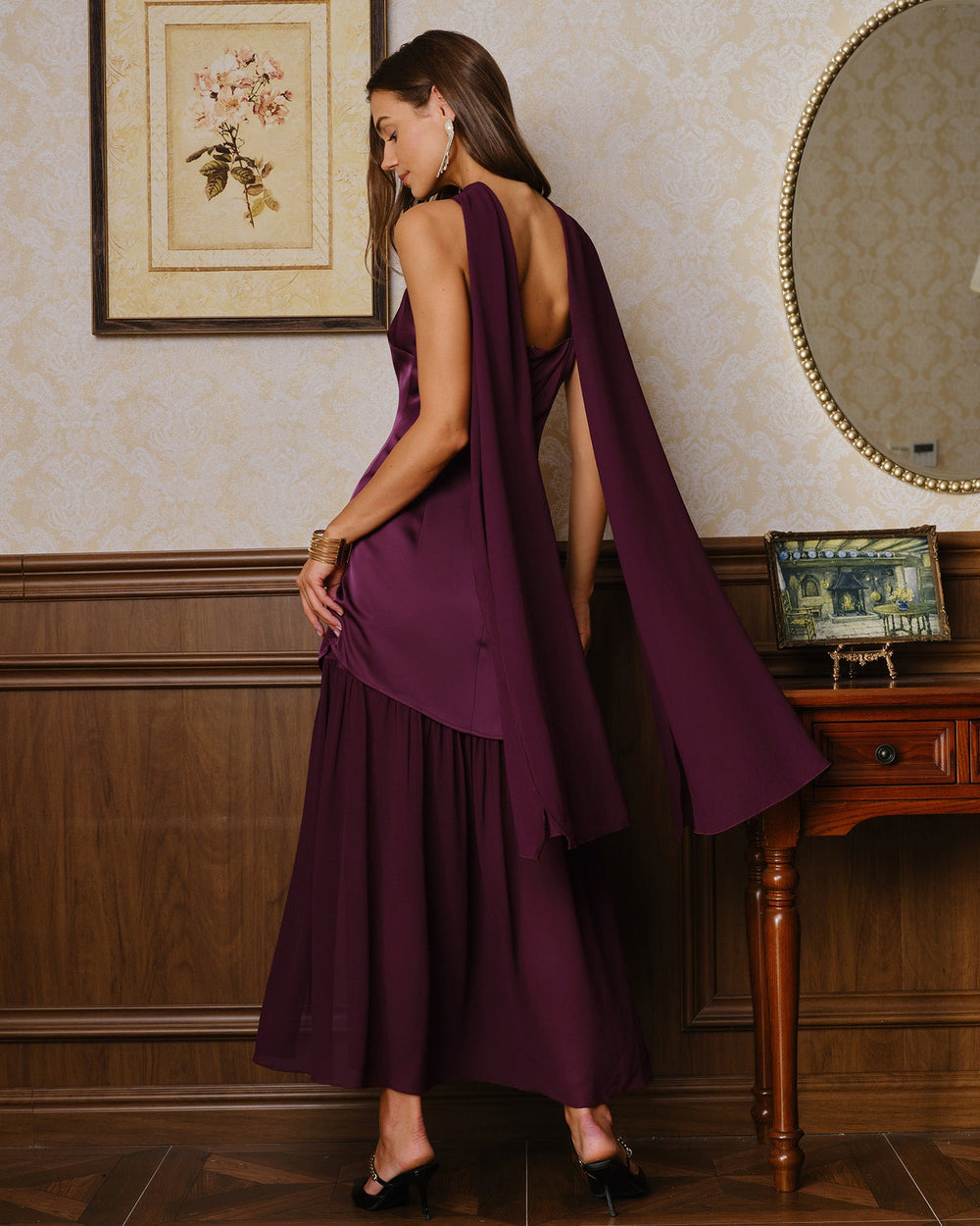 Vestido Sofía | Elegancia en Satén Tono Morado