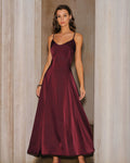Vestido Valentina | Elegancia en Satén Tono Vino