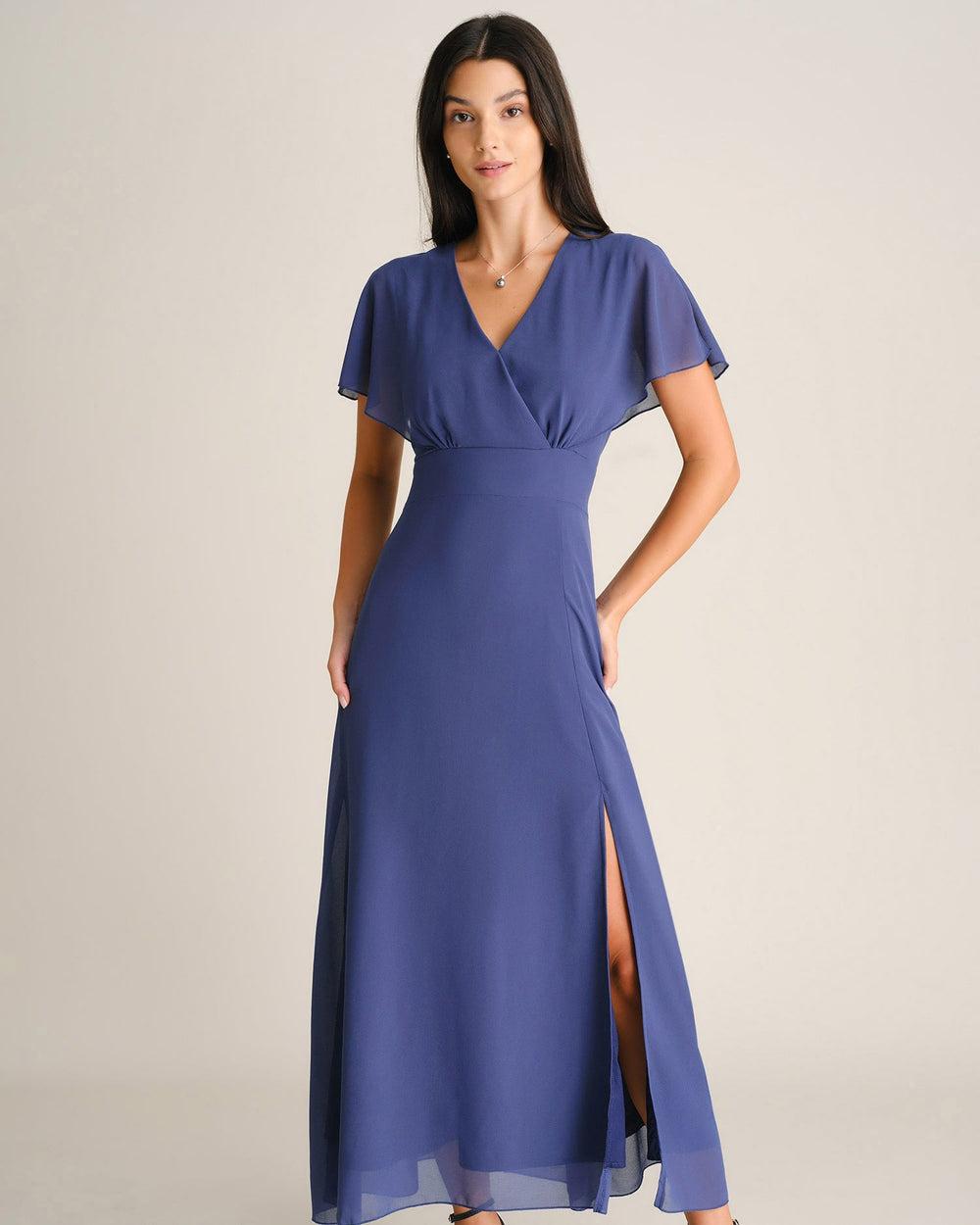 Vestido Ariadna | Elegancia en Gasa Tono Azul