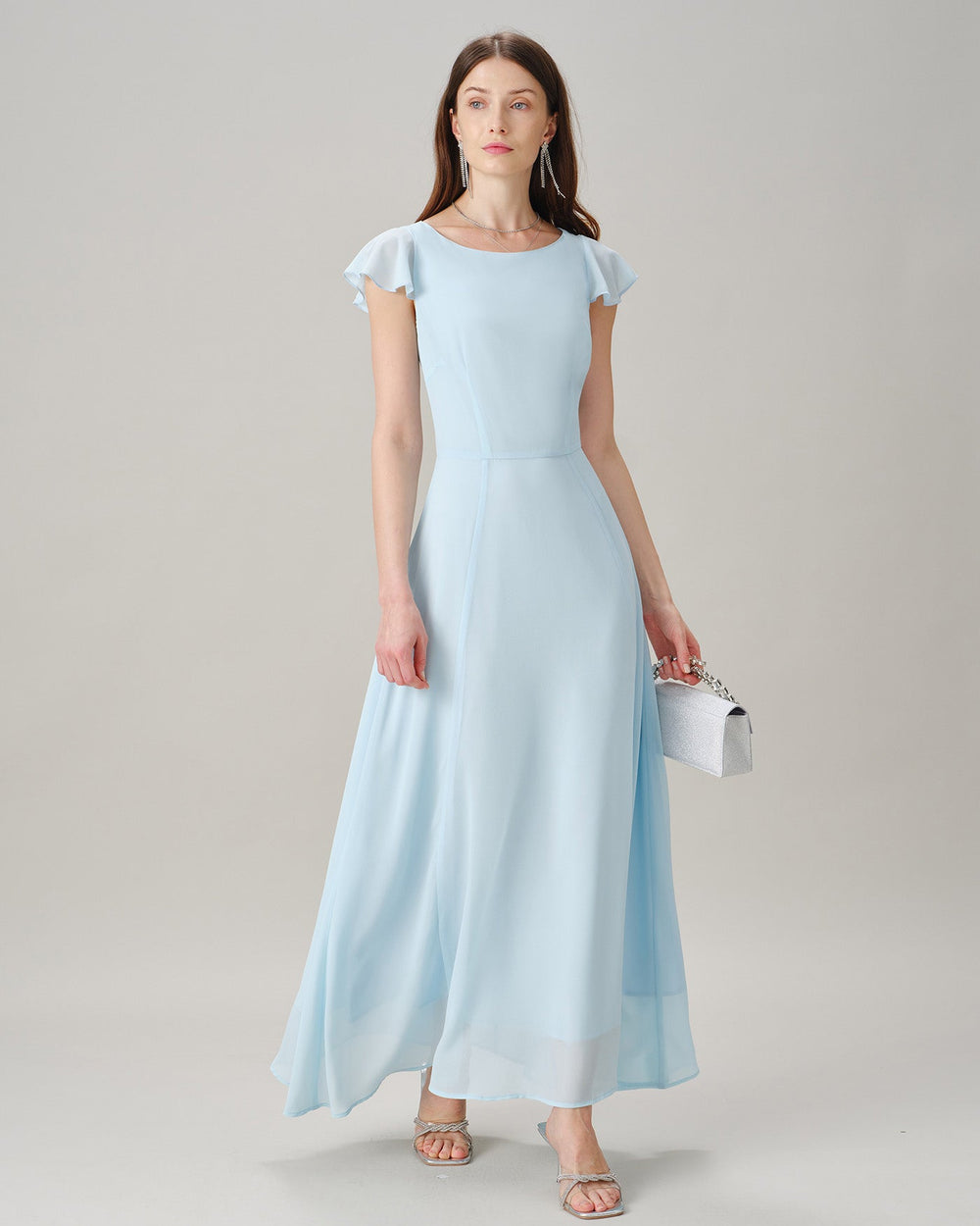Vestido Valeria | Elegancia en Gasa Tono Azul