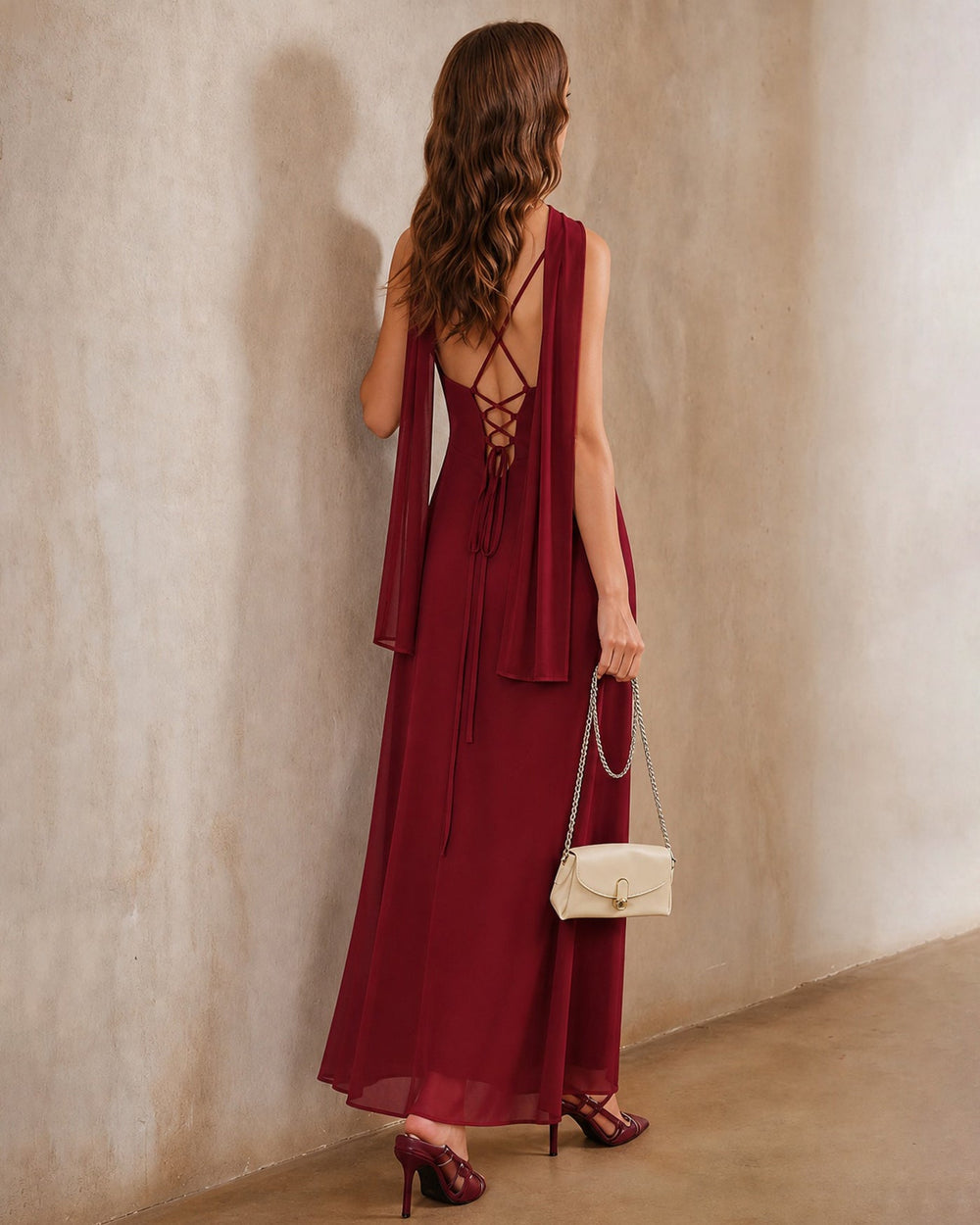 Vestido Olivia | Elegancia en Gasa Tono Rojo
