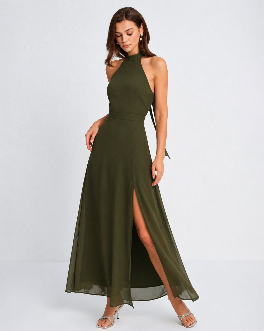 Vestido Miranda | Elegancia en Gasa Tono Verde