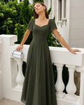Vestido Corazón Verde | Chiffon con Escote Corazón