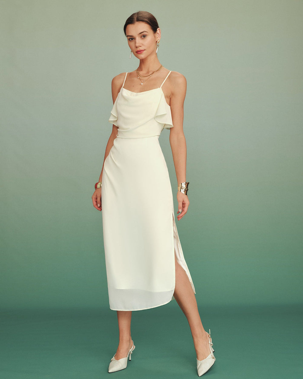 Vestido Emilia | Elegancia en Gasa Tono Durazno