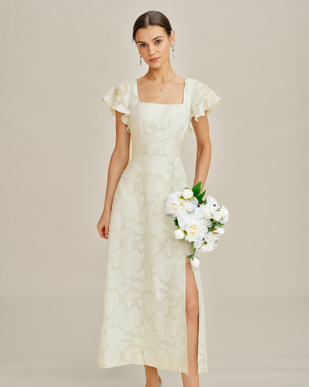 Vestido Luciana | Elegancia en Jacquard Tono Negro