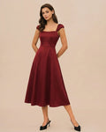 Vestido Chiara | Elegancia en Satén Tono Rojo