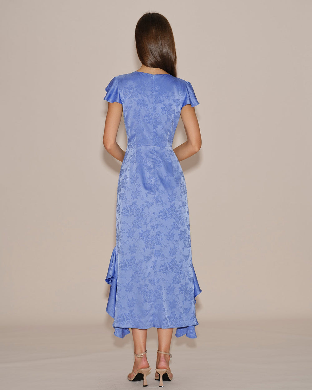 Vestido Ariadna | Elegancia en Jacquard Tono Azul