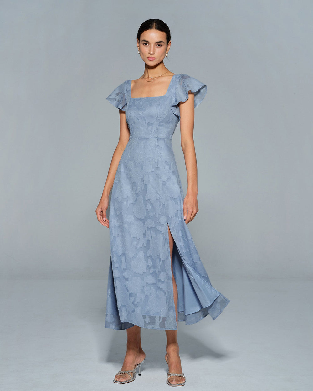 Vestido Emilia | Elegancia en Satén Tono Azul