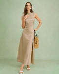 Vestido Blair | Elegancia en Satén Tono Durazno
