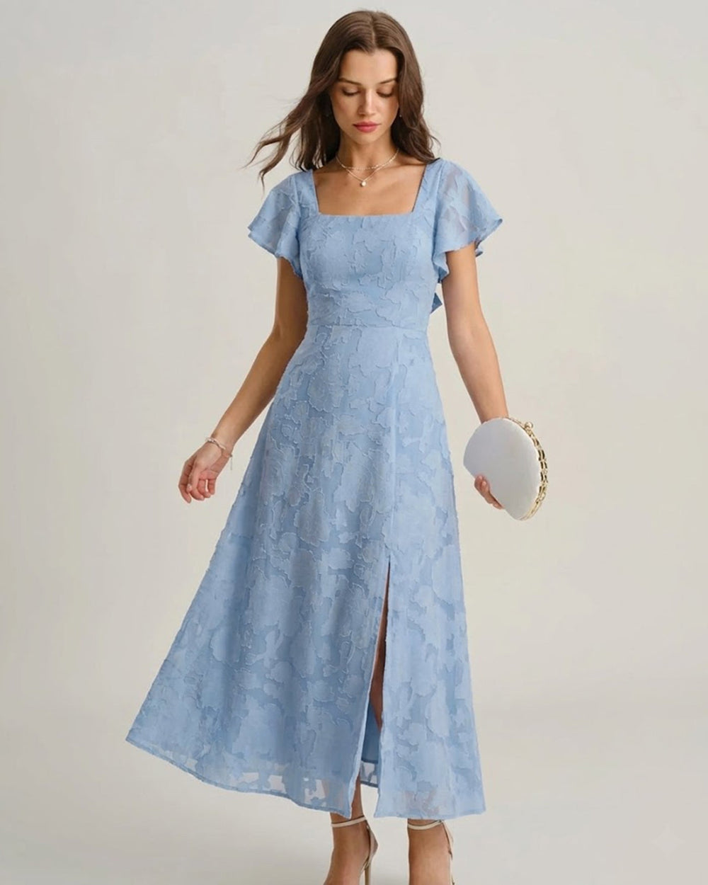 Vestido Emilia | Elegancia en Satén Tono Azul