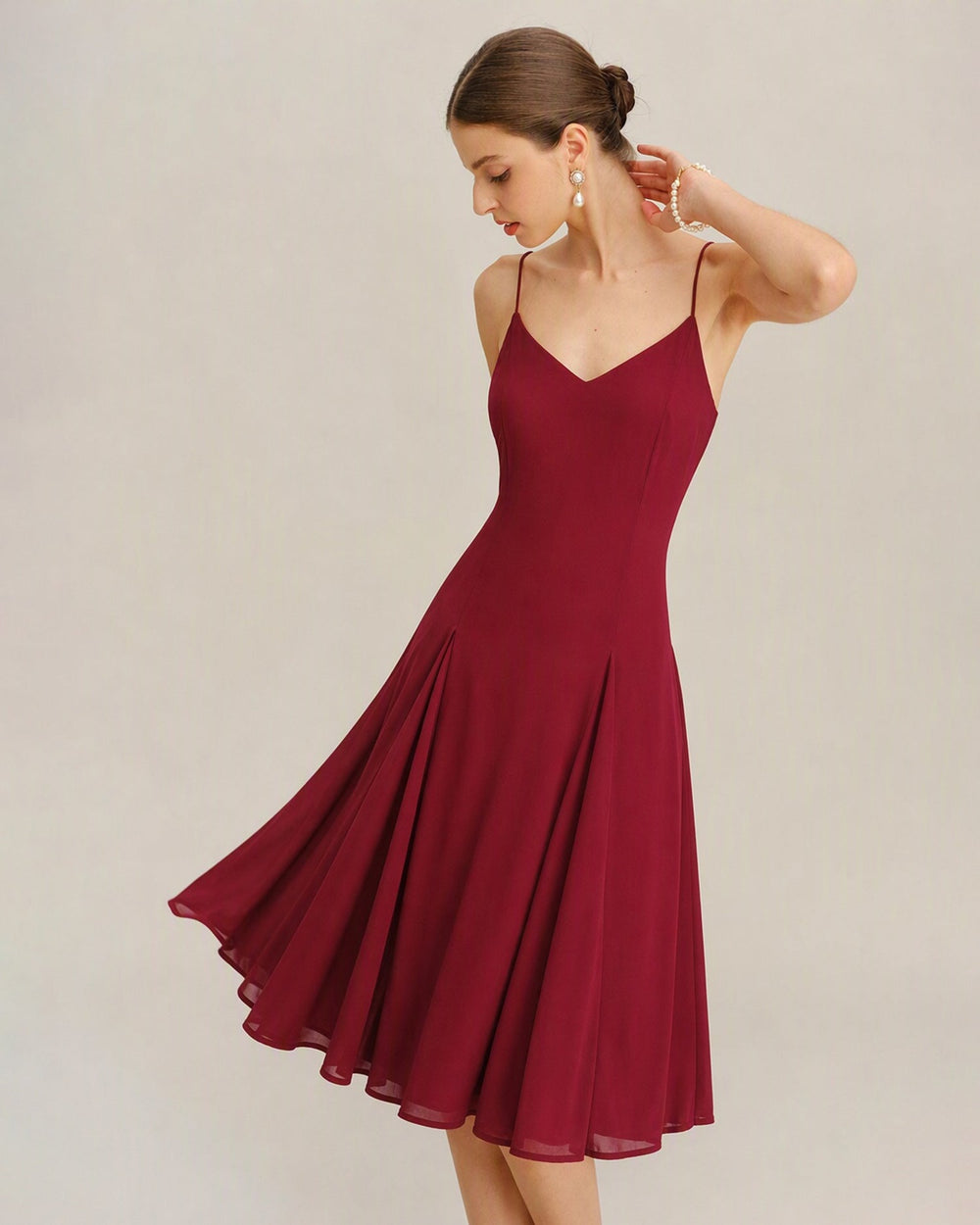 Vestido Julieta | Elegancia en Gasa Tono Rojo