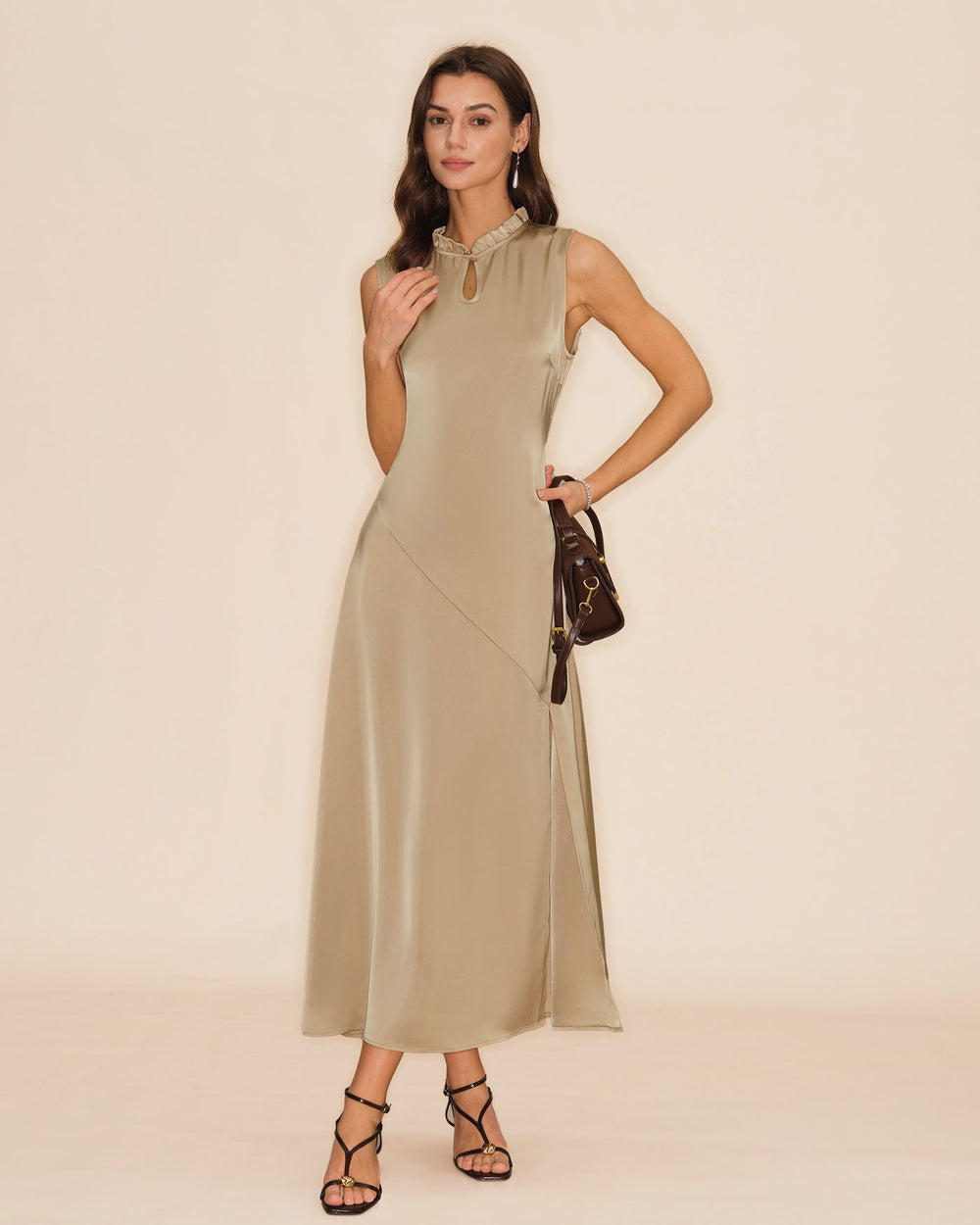 Vestido Blair | Elegancia en Satén Tono Durazno