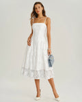 Vestido Sofía | Elegancia en Jacquard Tono Blanco